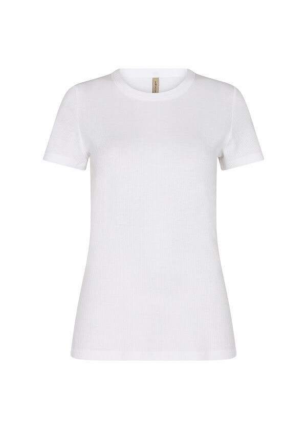 Hvid ribbet t-shirt