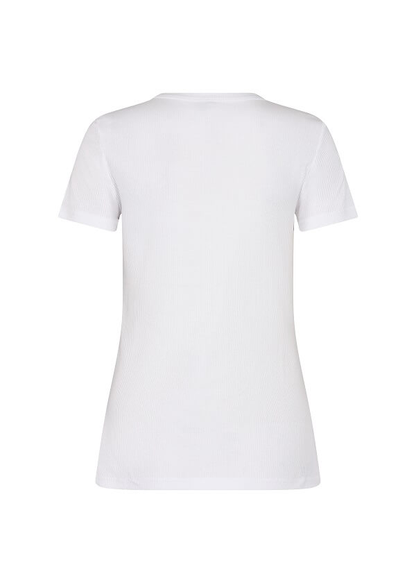 Hvid ribbet t-shirt