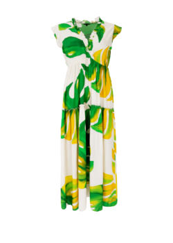 Grøn blomstret kjole