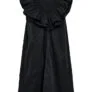 Kort sort kjole med flæser