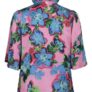 Blomstret bluse med flæser